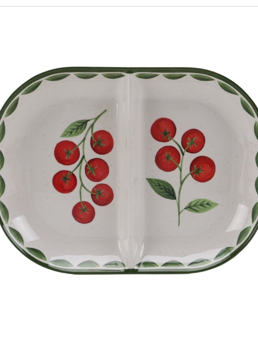 Better Homes & Gardens Tomato Beige Divided Serving Tray, Reusable